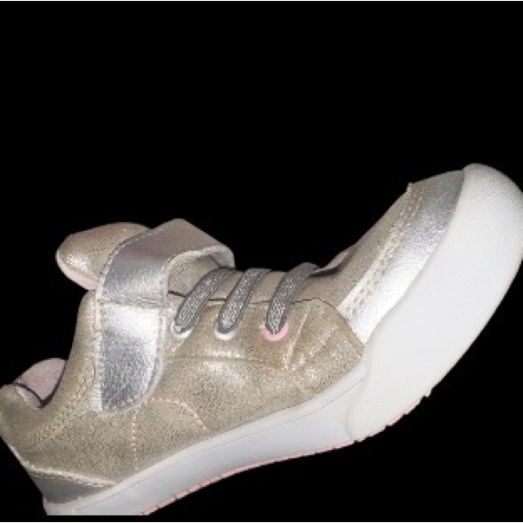 PEDIPED Dani Silver leather sneakers no tie girl’s tennis shoes size 33 1.5 2 - Picture 3 of 17